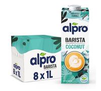 Alpro Barista Boisson longue durée à base de noix de coco - Idéal pour le café - Mousse végétalienne sans produits laitiers et sans lactose - 1 l (lot de 8)
