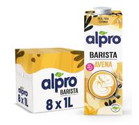 Alpro Barista Boisson à l'avoine - À base de plantes, longue conservation, sans produits laitiers et sans lactose - Idéale pour la mousse de café - 1 l (lot de 8)