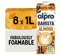 Alpro Barista Boisson longue durée à base d'amande - Idéale pour la mousse de café - Végétalien sans produits laitiers et sans lactose - 1 l (lot de 8)