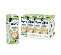 ALPRO BARISTA PROFESSIONAL Boisson au soja, naturellement sans lactose, pour de délicieuses créations de bar, 100 % végétale, 8 paquets x 1 litre