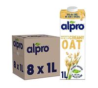 Alpro Boisson longue durée à base de plantes à l'avoine - 100 % avoine bitish - Alternative au lait végétalienne sans produits laitiers et sans lactose - 1 L (lot de 8)