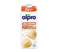 Alpro Boisson Non Sucrée à Base d'Amandes Non Grillées avec Calcium/Vitamines Ajoutés 1 L - Lot de 4