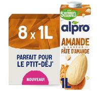 Alpro - Boisson Végétale - Amande saveur pâte d'amande - 1L - Lot de 8x1L