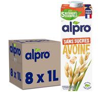 Alpro - Boisson Végétale - Avoine Sans Sucres - 1L - Lot de 8x1L