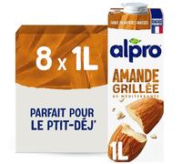 Alpro - Boisson Végétale - Lait d'Amande Grillée - 1L - Lot de 8x1L