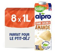 Alpro - Boisson Végétale - Lait d'Amande Non Grillée Sans Sucres - 1L - Lot de 8x1L