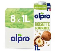 Alpro - Boisson Végétale - Noisette - 1L - Lot de 8x1L