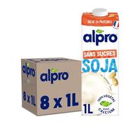 Alpro - Boisson végétale - Soja sans sucres - 1L - Lot de 8x1L