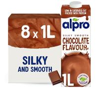 Alpro Lot de 8 boissons au chocolat de soja longue durée 1 l | 100% végétal | Alternative au lait végétalien et sans produits laitiers