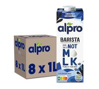 Alpro This is Not Milk Barista - Pour faire mousser - Végétalien et sans produits laitiers - Naturellement sans lactose - Riche en fibres, calcium et vitamines - 8 x 1 L - Durable