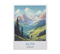 Alps Europe，Jigsaw Puzzles for Adults 1000 Piece, Classic Puzzle Teens Boys Girls Puzzles Sturdy Tight Fitting Pieces,Letters on Back for Ideal Challenging and Gift（38x52cm）-EQ92