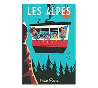 Alps Haute-Savoie Poster de voyage vintage sur toile pour décoration murale 30 x 45 cm