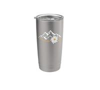 Alps Mountains Edelweiss Suisse Edelweiß Fleur alpine Gobelet isotherme en acier inoxydable double paroi