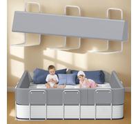 Alpstorm Sicherheitsgitter für Kinderbett 180cm, Verstellbare Baby-Bettbarriere mit 5 Höheneinstellungen, Flexibler Schutzrahmen zur Sturzprävention für Familien und Säuglinge, Grau
