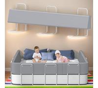 Alpstorm Sicherheitsgitter für Kinderbett 200cm, Verstellbare Baby-Bettbarriere mit 5 Höheneinstellungen, Flexibler Schutzrahmen zur Sturzprävention für Familien und Säuglinge, Grau