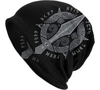 ALPTEC Bonnet Viking Bonnet Élastique Bonnet Mince Norse Odin Spear Gungnir Motif Chaud Polyester Slouchy Chapeaux Headwraps (Color : Odin Spear, Size : 21-23in/53-59cm)