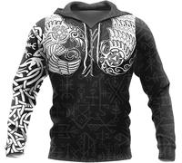 ALPTEC Viking Odin Raven sweats à capuche homme Hoodies Pull Norse Thor Marteau Tatouage Graphique Hoodies Casual Athlétique Sweats À Capuche Pour Hommes (Color : Hoodie, Size : M)