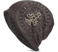 ALPTEC Viking Sport Beanie Chapeau Norse Arbre De Vie Totem Couples Bonnets Haute Élastique 3D Slouchy Bonnet Chapeaux Casual Bonnet Chapeau (Color : Viking, Size : Get One)