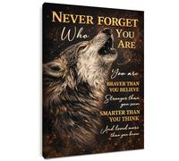 Alptiny Tableau mural motivant 30 x 40 cm avec cadre - Tableau mural pour salon - Poster de loup avec inscription en allemand - Images sur toile modernes et décoration murale pour le salon