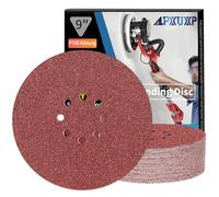 ALPXUXP Papier abrasif 225 mm Velcro 100 grains 8 trous pour ponceuse à sec girafe ronde papier abrasif 25 pièces