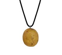 ALQFHFY Collier Pomme de Terre Insolite pour Hommes et Femmes, Pendentif en Résine Hyperréaliste avec Chaîne en Corde Noire, Longueur 70cm Ajustable, Pièce d'Apparat pour les Individualistes