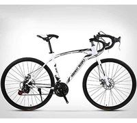ALQPPM Vélo de Route 26 Pouces, Vélos 24 Vitesses, Freins À Double Disque, Cadre en Acier À Haute Teneur en Carbone, Course de Vélo de Route, Rouge/Blanc