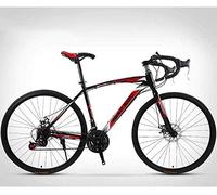 ALQPPM Vélo de Route 26 Pouces, Vélos 24 Vitesses, Freins À Double Disque, Cadre en Acier À Haute Teneur en Carbone, Course de Vélo de Route, Rouge/Noir