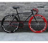 ALQPPM Vélo de Route, Vélos de 26 Pouces, Système de Frein Fixie Dépouillé, Cadre en Acier À Haute Teneur en Carbone, Course de Vélo de Route, Hommes Et Femmes Adultes,E/T/26 Pouces