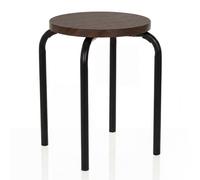 ALRANDA - Tabouret Noir/Noyer