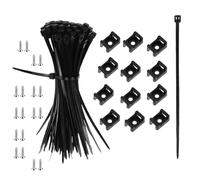 Alrens 100 pcs Attache Câble Adhesif, cable management, collier de serrage, Collier Serrage Plastique en Nylon Autobloquantes Noir, Serre-Cable pour Organiser les Câbles