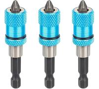 Alrens 3 PCS Embout Vis Placo pour Visseuse 1/4 de pouce Pour visseuse sans fil et perceuse manuelle Porte Embout Magnetique Visseuse Aimanté comprend 3 x PH2 Embouts Visseuse a Placo Bleu