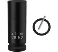 Alrens Douille à choc de 21 mm, douille hexagonale phosphatée profonde pour clé électrique pneumatique, outils d'échafaudage, compatible avec douille à choc Makita, douille d'échafaudage robuste de 21