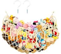 Alrens Hamac pour peluches, filet de rangement pour jouets, chambre d'enfant, doudous, hamacs suspendus, fait à la main, support pour jouets en peluche, rangement avec crochet