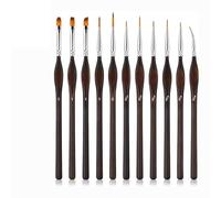 Alrens Lot de 11 pinceaux fins pour acrylique, peinture par numéros, pinceaux fins pour modélisme, aquarelle, idéal pour les peintures Warhammer et miniatures, pinceaux en nylon, peinture Nac