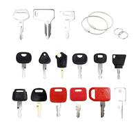 Alriedy 14603/14607 Lot de 18 clés universelles pour excavatrice, engins de chantier, clés d'allumage de rechange, accessoires de tracteur, avec JCB, Caterpillar, Takeuchi, Kubota, Volvo, Hitachi