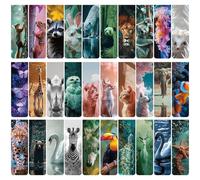 Alriedy Lot 30 Marque-pages Animaux, Cadeau Adieu Étudiants & Enseignants | Idéal pour garçons, filles & amateurs de livres, petit cadeau d'anniversaire, design charmant