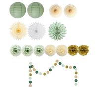 Alriedy Lot de 15 décorations de carnaval, pompons, décoration d'anniversaire, décoration de fête d'anniversaire, décoration de fête d'anniversaire, décoration de mariage persil, boules en nid