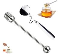 Alriedy Lot de 2 cuillères à miel en acier inoxydable pour miel, yaourt, sirop, idéales comme cuillère à miel, cuillères à miel WMF, cuillères à confiture pratiques en verre