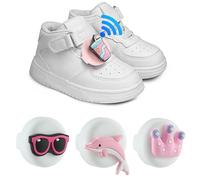 Alriedy Lot de 4 étuis Airtag cachés pour enfants - Avec pendentif traqueur GPS - Bracelet Apple AirTag pour enfants - Coque en silicone cachée pour chaussures d'enfants