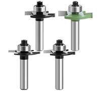 Alriedy Lot de 4 fraises à rainurer pour défonceuse - Tige de 8 mm avec largeur de rainure de 2/3/4/5 mm - Fraises en carbure de tungstène de qualité supérieure avec guidage à billes - Idéal pour les