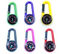 Alriedy Lot de 6 boussoles pour enfants, boussole de plein air avec mousqueton, porte-clés boussole de vie, petite avec mousqueton, boussole de poche portable pour camping et activités de plein air