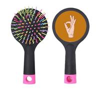 Alright Ok Accomplish Gesture Hand Signal Brosse à cheveux démêlante Base coussin