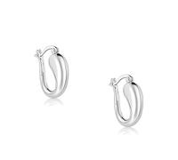 ALRNBY Boucles d'oreilles créoles pour femme, cadeaux de Noël, boucles d'oreilles dorées tendance en oxyde de zirconium, grosses créoles épaisses et torsadées en forme d'étoile en argent (W-argent)