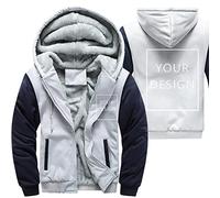 ALRRGPB Sweat à Capuche personnalisé pour Homme - Créez Votre Propre Veste - Ajoutez Votre Image personnalisée - Sweat-Shirt d'hiver zippé,