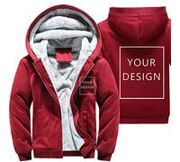 ALRRGPB Sweat à Capuche personnalisé pour Homme - Créez Votre Propre Veste - Ajoutez Votre Image personnalisée - Sweat-Shirt d'hiver zippé,