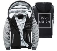 ALRRGPB Sweat à Capuche personnalisé pour Homme - Créez Votre Propre Veste - Ajoutez Votre Image personnalisée - Sweat-Shirt d'hiver zippé,