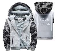 ALRRGPB Sweat à Capuche personnalisé pour Homme - Créez Votre Propre Veste - Ajoutez Votre Image personnalisée - Sweat-Shirt d'hiver zippé,