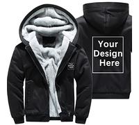 ALRRGPB Sweat à Capuche personnalisé pour Homme - Créez Votre Propre Veste - Ajoutez Votre Image personnalisée - Sweat-Shirt d'hiver zippé,