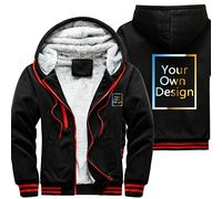 ALRRGPB Sweat à Capuche personnalisé pour Homme - Créez Votre Propre Veste - Ajoutez Votre Image personnalisée - Sweat-Shirt d'hiver zippé,