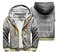 ALRRGPB Sweat à Capuche personnalisé pour Homme - Créez Votre Propre Veste - Ajoutez Votre Image personnalisée - Sweat-Shirt d'hiver zippé,